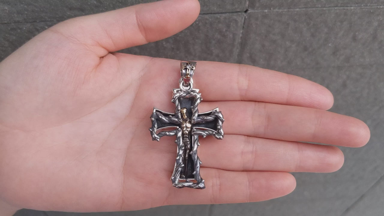 メンズ用 2-in-1 ソーンクロス ペンダント | Bikerringshop