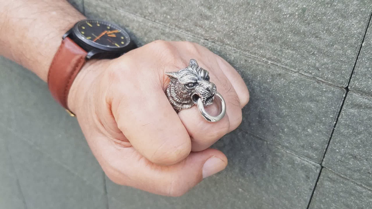 Guardian Tiger Ring — Heavy 31g Biker Statement