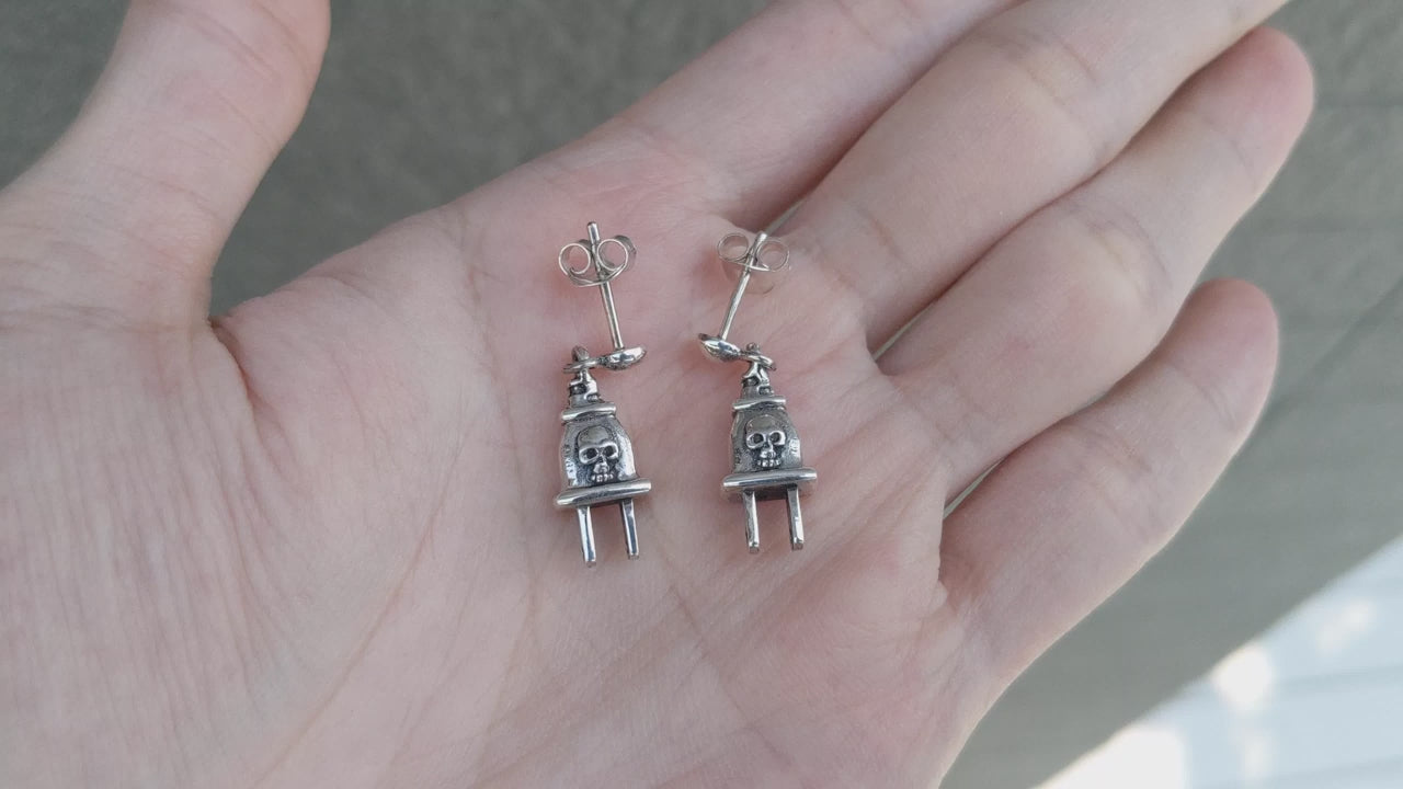 Featherlight Skull Dangles — Punk Plug Style