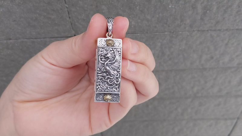 Playable Phoenix Harmonica Pendant | Japanese Silver Charm