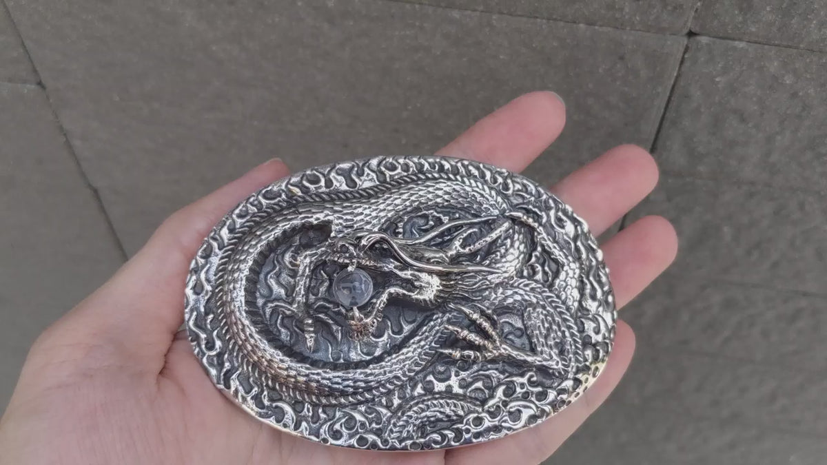Dragon Sterling Silver Belt Buckle — 162g | Bikerringshop