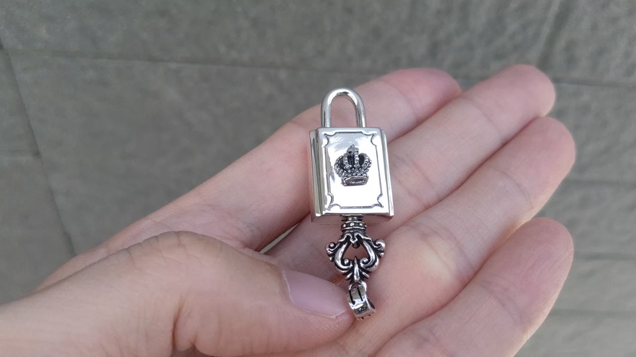 Lock & Key Pendant — Handcrafted Silver Symbol of Devotion