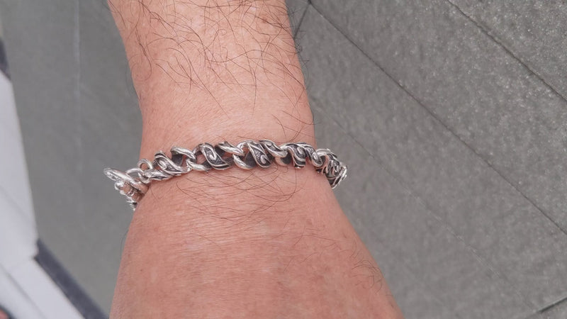 ツイステッドリンク シルバーブレスレット — ハンドクラフト・ゴシック