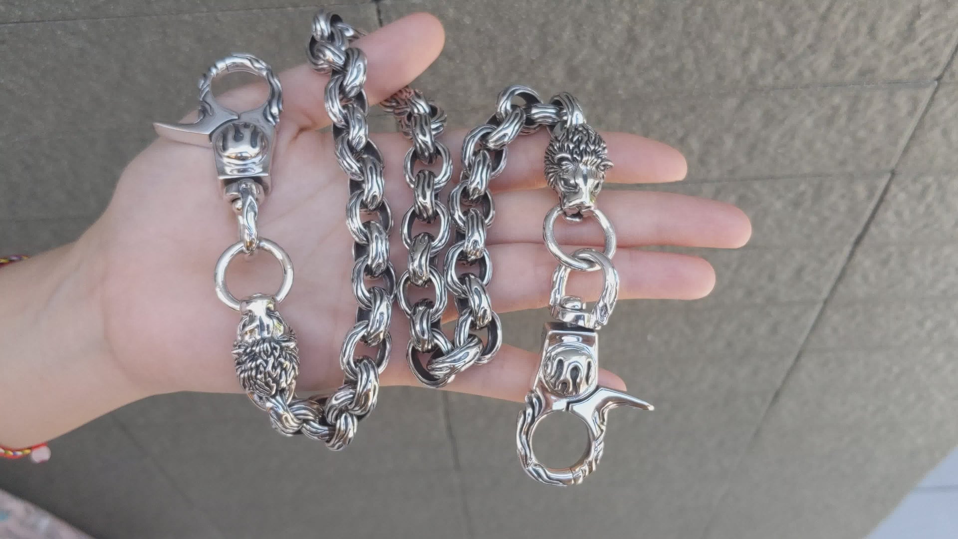 Lion Head Wallet Chain — Handcrafted Heavyweight Statement