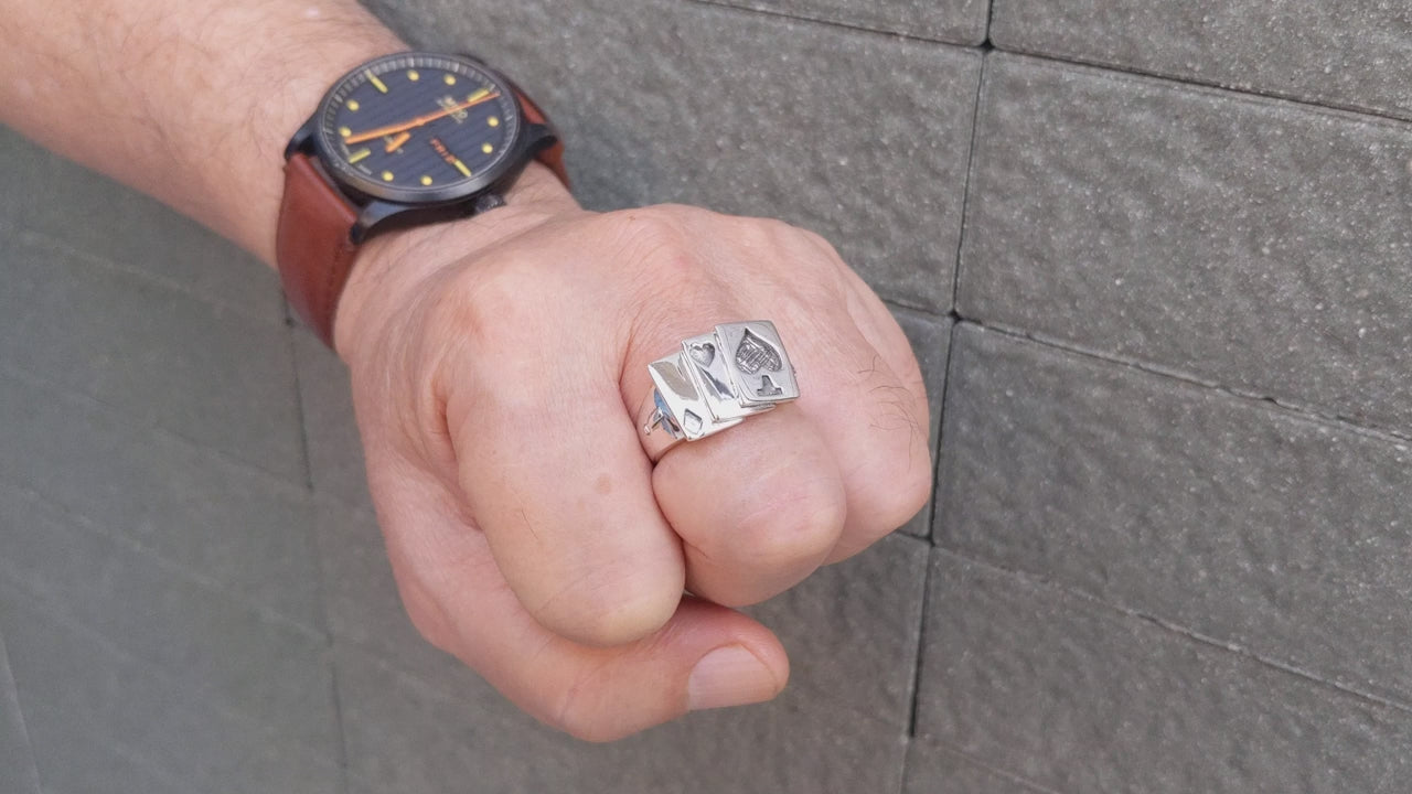 Spade Card Ring — Lucky Gambler's Sterling Silver Band