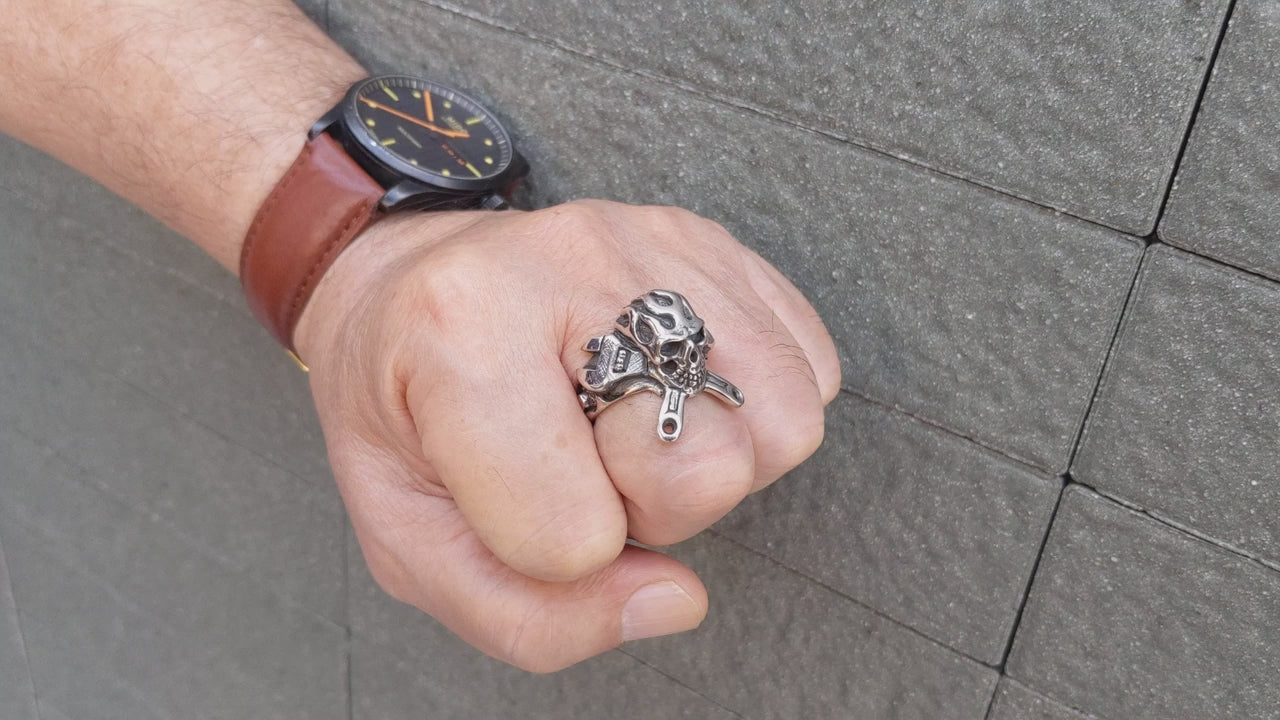 Skull Wrench Ring — デイリーユース・メカニックバンド | Bikerringshop