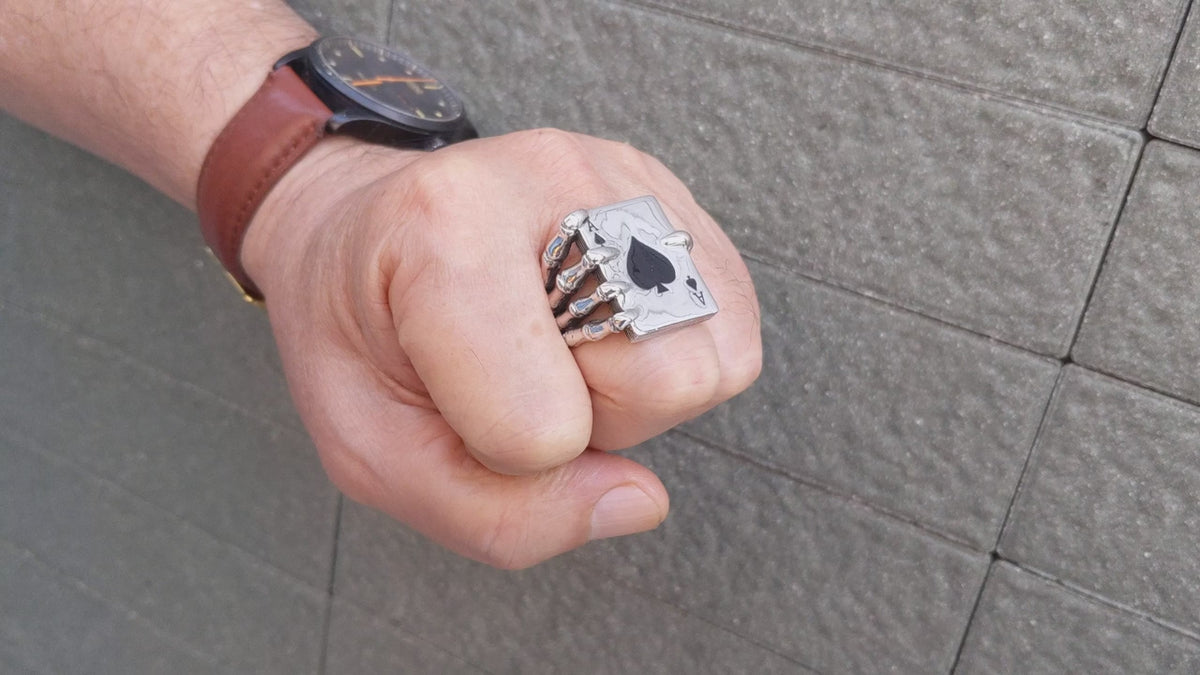 Ace of Spades Ring — Death Card Statement | Bikerringshop