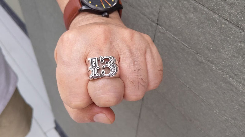 Number 13 Ring — Bold Biker Rebellion | Bikerringshop