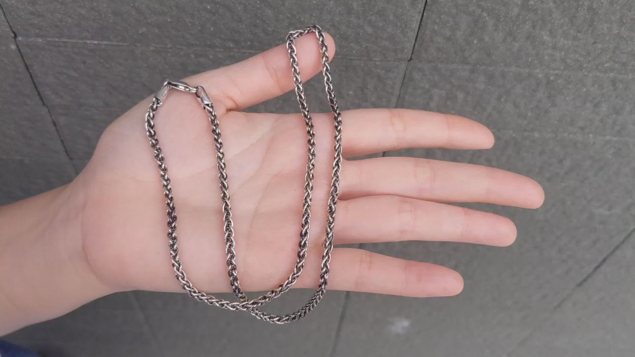Wheat Chain Necklace — Braided Spiga for Daily Wear