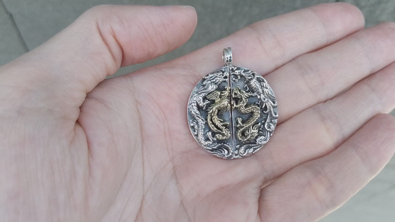 Phoenix Dragon Pendant — Splits Into Two Pieces