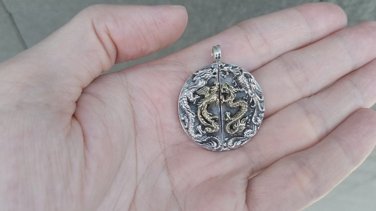 Phoenix Dragon Pendant — Splits Into Two Pieces