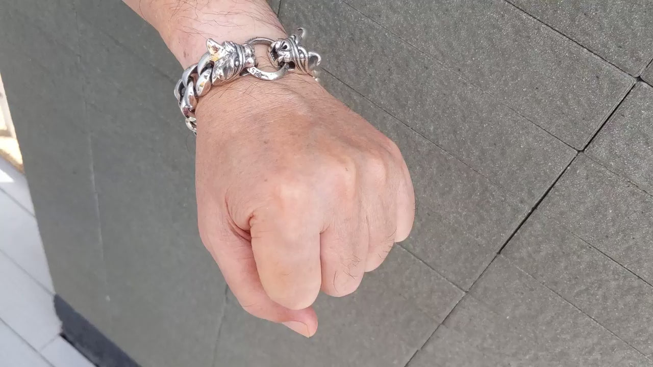 ブルドッグ カーブブレスレット — ドッグラバーへ贈るヘビーチェーン