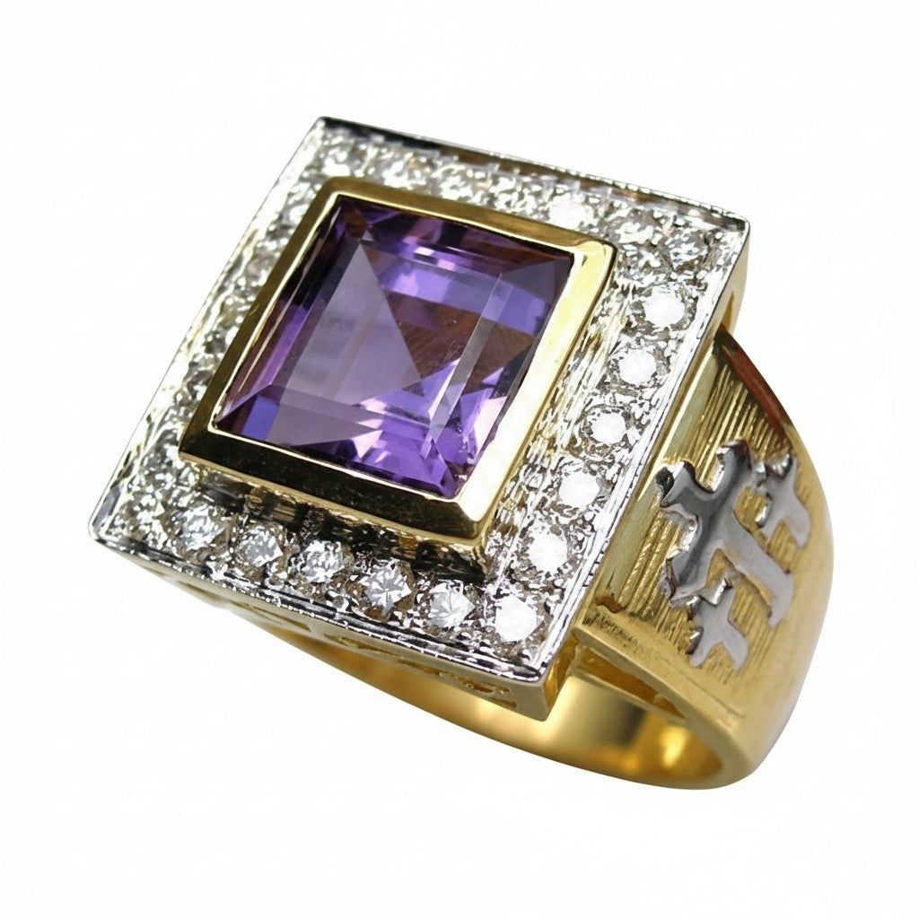Bague de cocktail couronne en argent sterling 925 pour femme, bague de tous les jours en améthyste, taille 5-12,5, en boîte cadeau - France Bague de cocktail couronne en argent sterling 925 pour femme, bague de tous les jours en améthyste, taille 5-12,5, en boîte cadeau - France