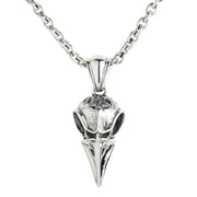Raven Bone Skull Sterling Silver Gothic Necklace