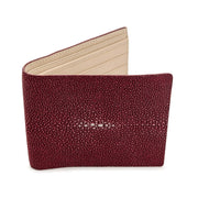 Red Burgundy Genuine Stingray Skin Leather Men's Wallet
