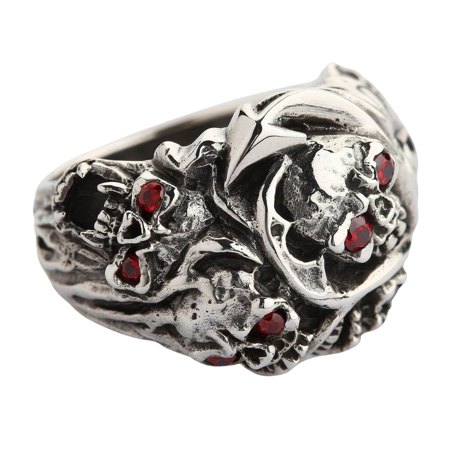Devil Doc Ring Devil Skull Ring — Gothic Red-Eye Statement | Bikerringshop