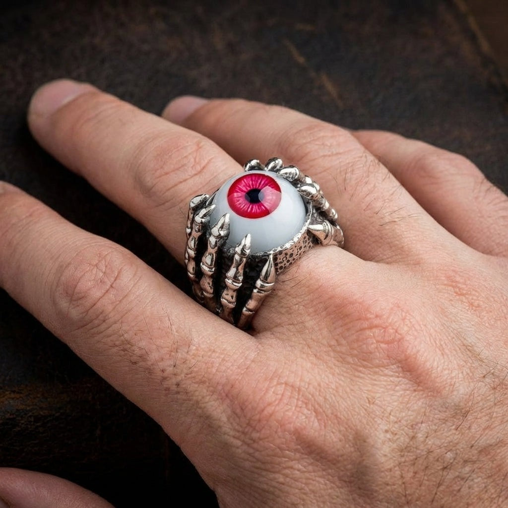 Anillo Ajustable De Plata De Ley 925 Con Ojo De Santa Lucía - óxido De Circonio, 6.20g, Regalo En Estuche