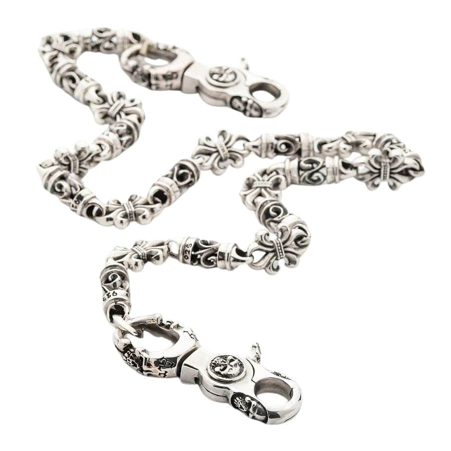 Roller Skull Sterling Silver Wallet Chain