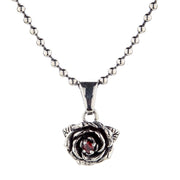 Rose Sterling Silver Pendant Necklace
