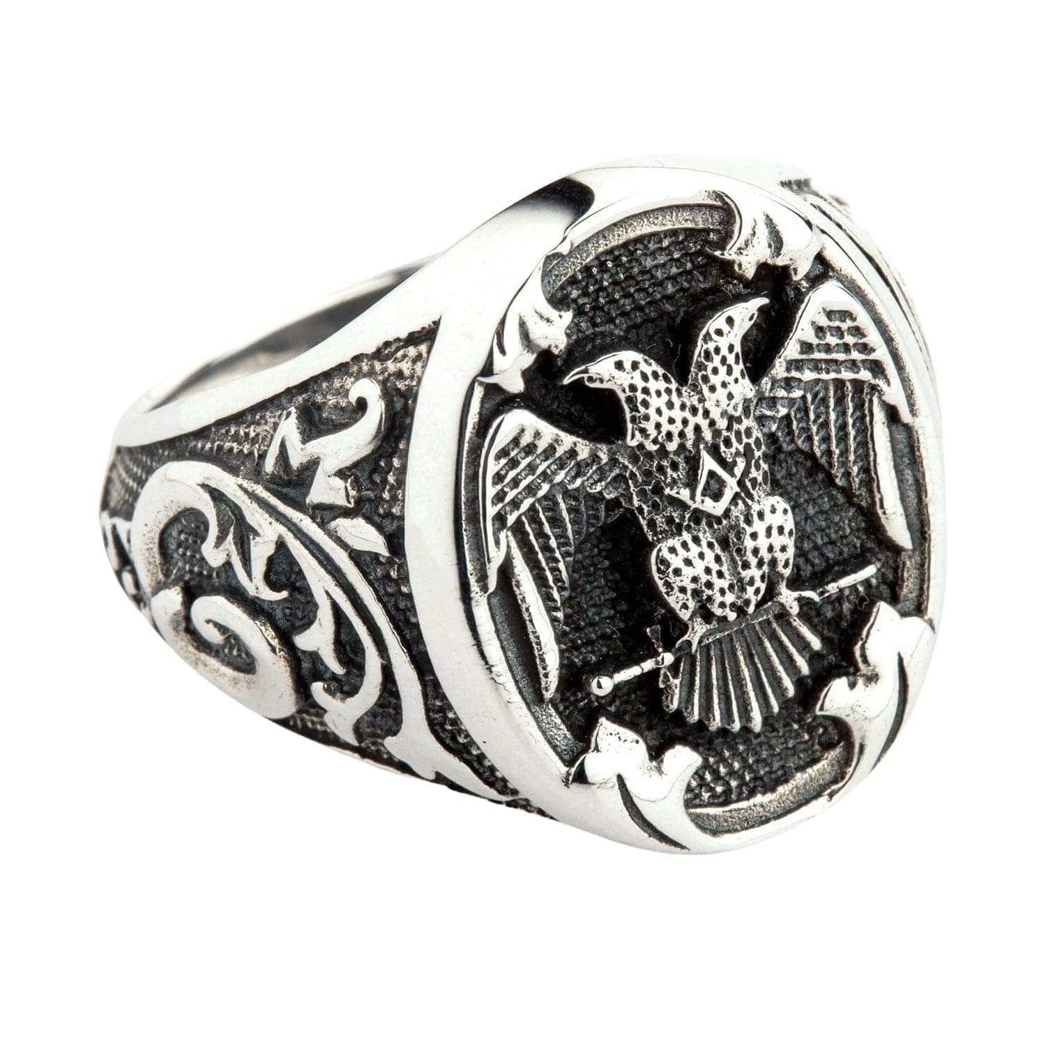 Anello Massonico con Aquila Bicefala Bikerringshop