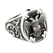 Scottish Rite Double-headed Eagle Sterling Silver Masonic Ring
