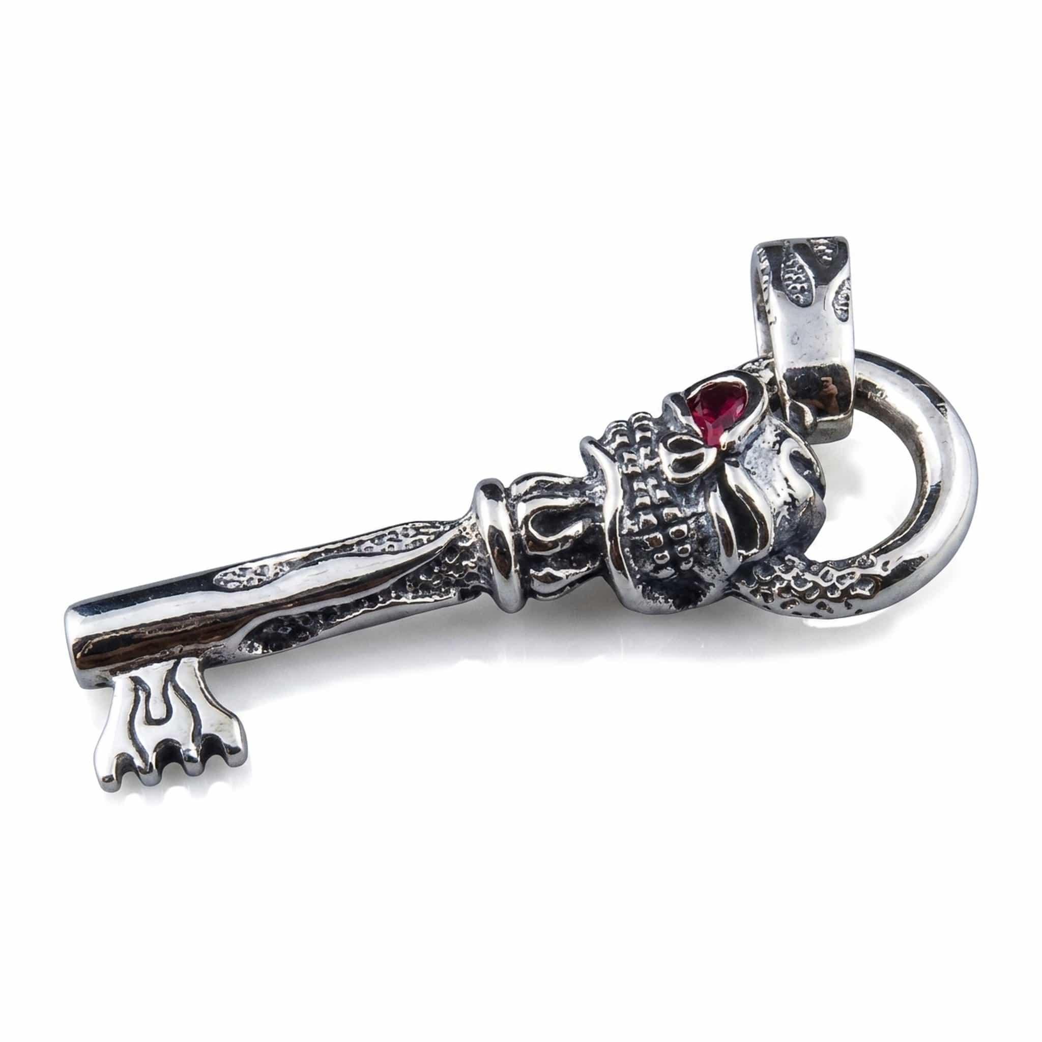 Skull Key Pendant — Gothic Biker Statement Necklace