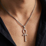 silver-ankh-pendant-necklace- 