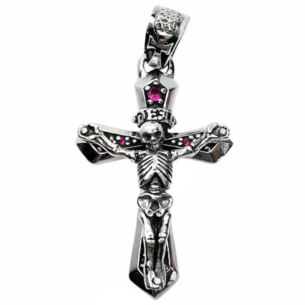 Collana con crocfsso Fgaro taglo damante n argento Sterlng 925 Collana con crocfsso Fgaro taglo damante n argento Sterlng 925
