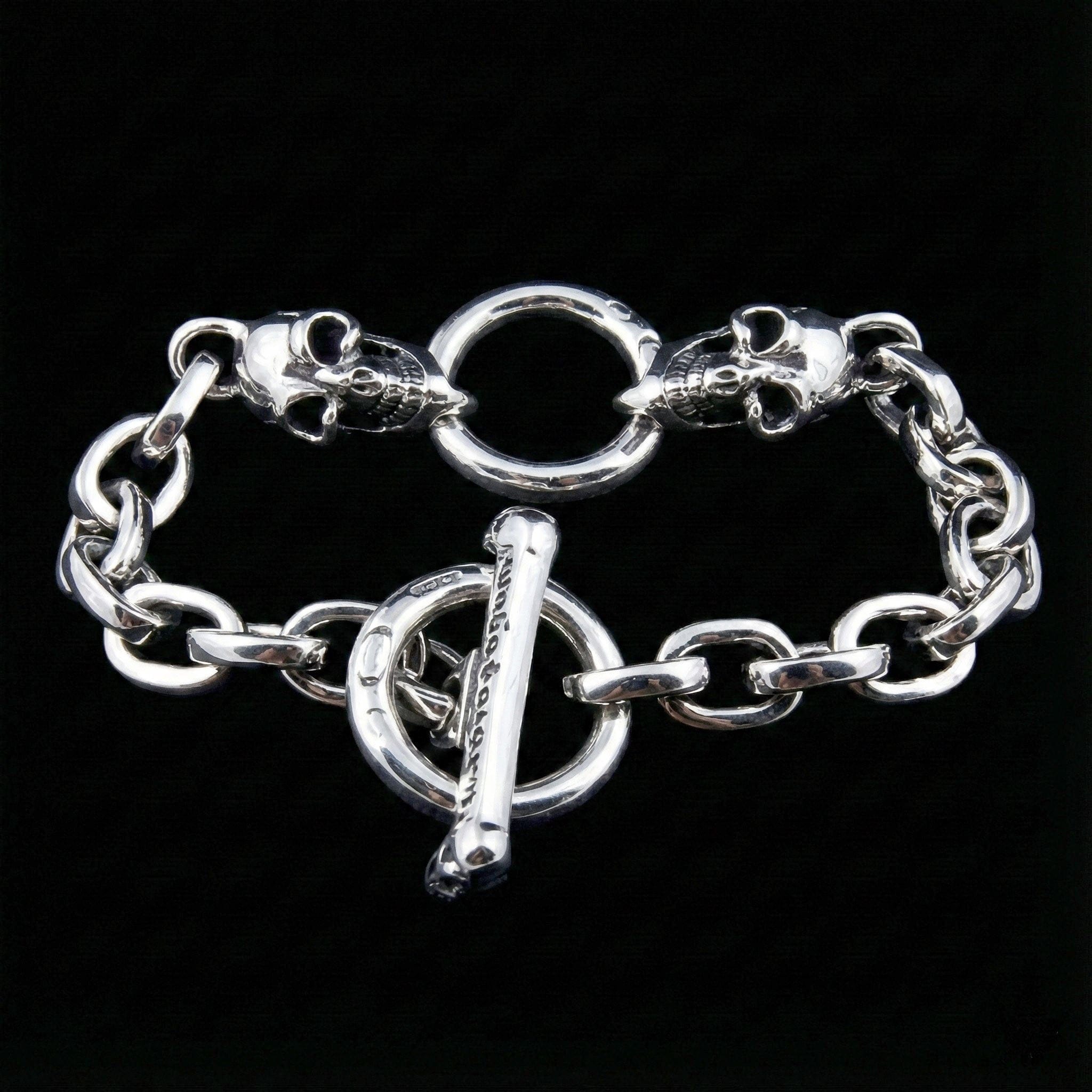 Braccialetti di teschio gotico Sterling Silver 925 - Italia Braccialetti di teschio gotico Sterling Silver 925 - Italia