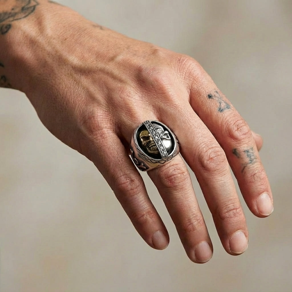 Anello In Argento Sterling 925 Con Teschio Pirata Gioielli Di Anello In Argento Sterling 925 Con Teschio Pirata Gioielli Di
