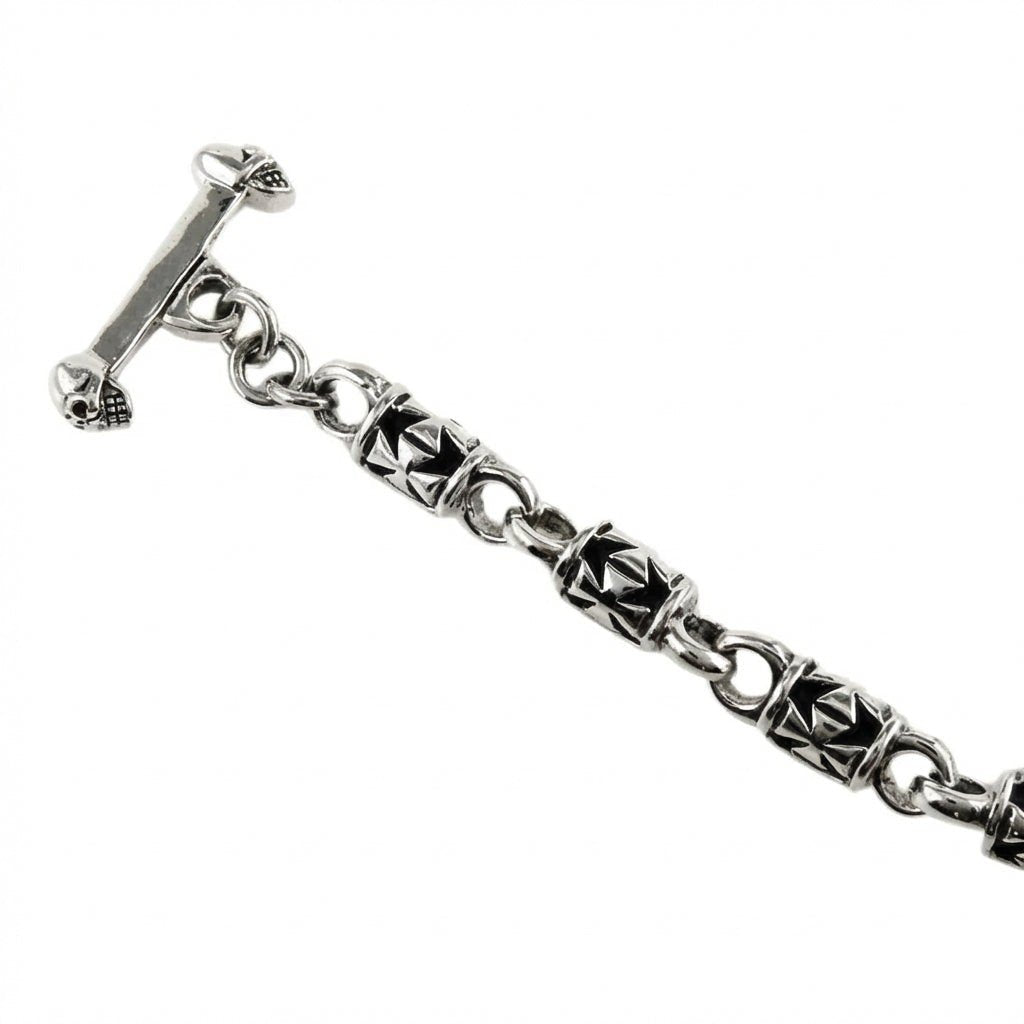 MJG Croce I-BEAM Uomo In Argento Sterling 9.5g + Catena 20" Stile Biker Chitarrista - Foto 5