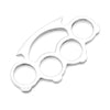 Petit pendentif en argent sterling en forme de poing américain avec une finition polie sur fond blanc.