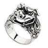 Ein massiver Pixiu-Ring aus Sterlingsilber, ein kraftvolles und detailreiches Feng-Shui-Symbol zur Anziehung von Reichtum und Glück.