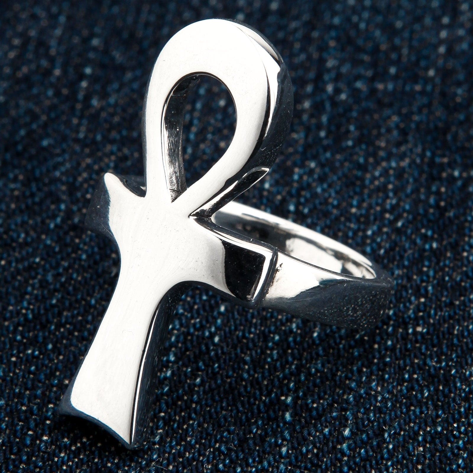 Anello Argento 925 Dea Bastet, Gatto Egizio Con Ankh, Talismano, Fatto In Egitto, Alta Qualità