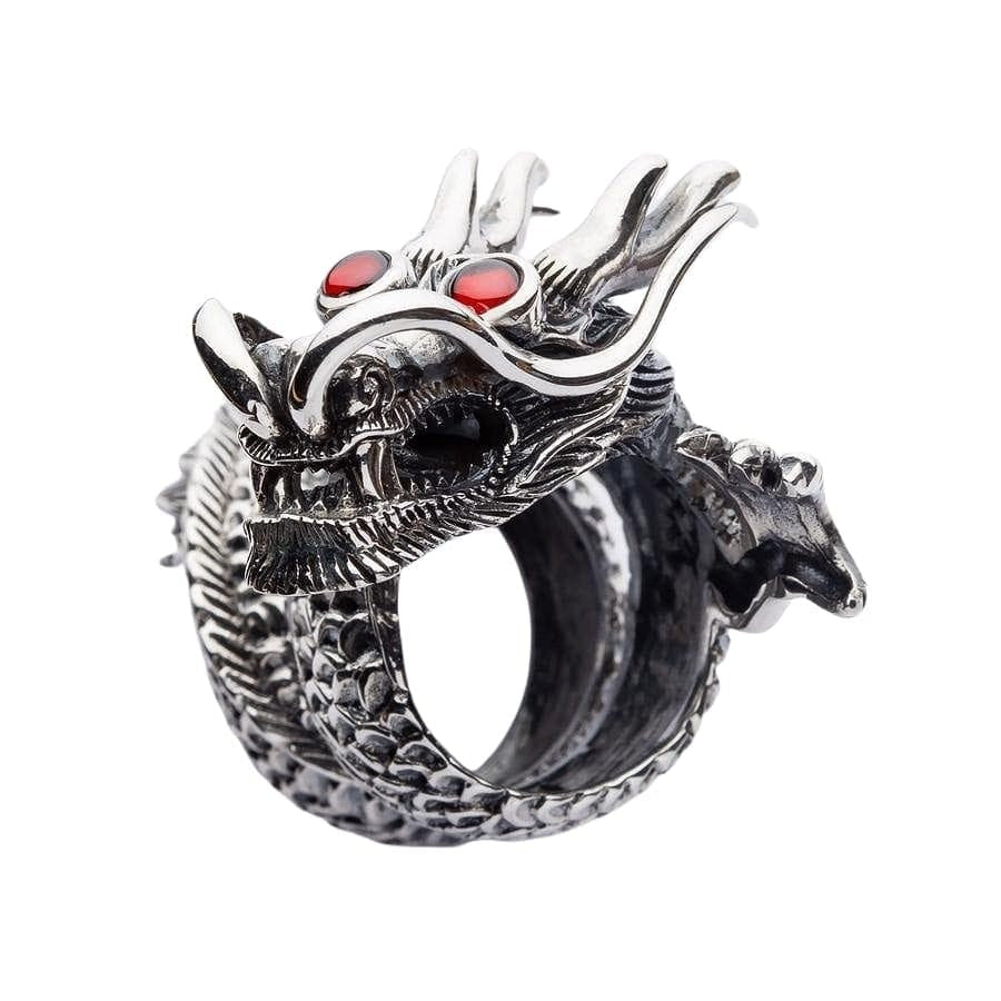 Bague Dragons En Argent Massif 925 - Taille 56 - Occasion, Bijou Fantaisie Unique
