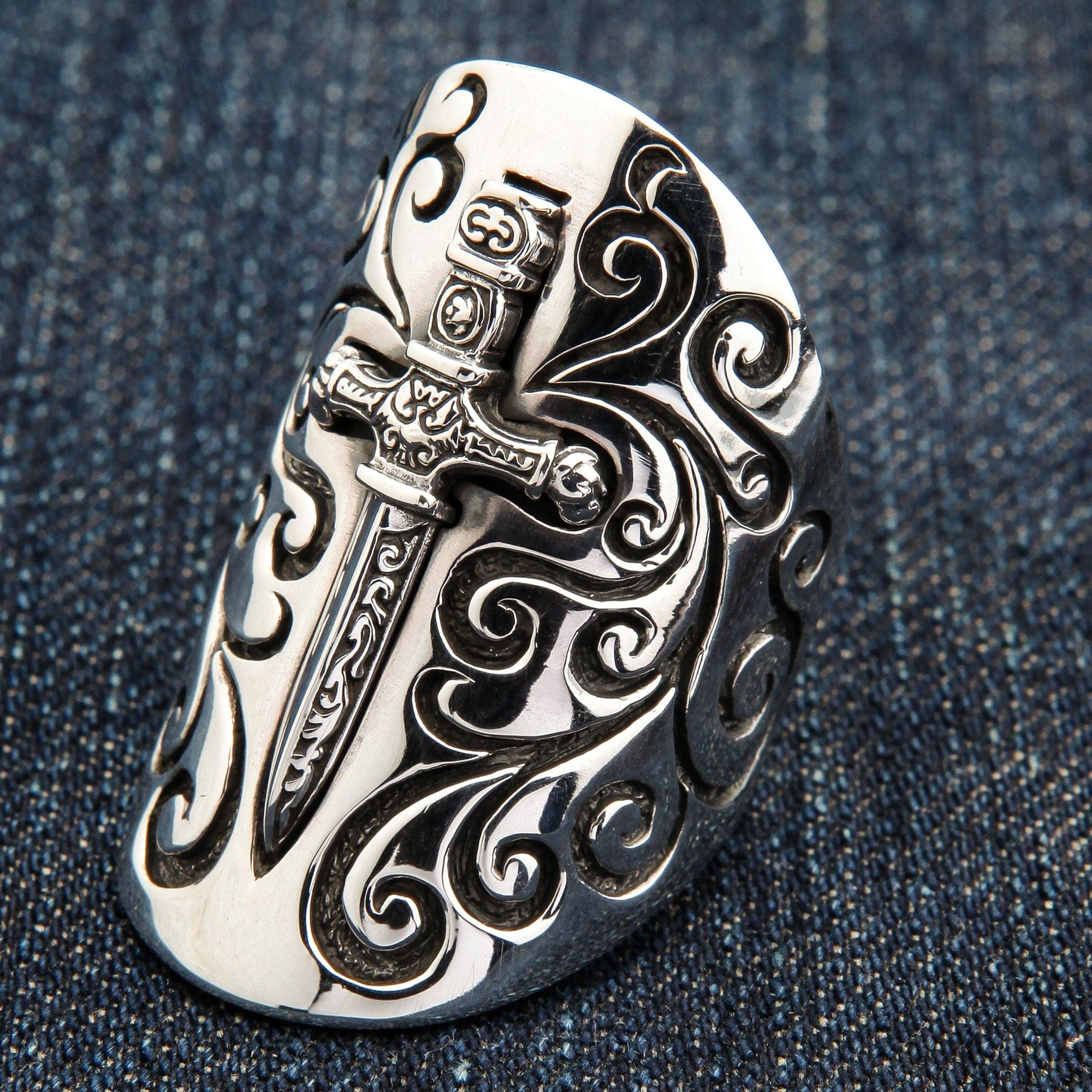 Anello A Forma Di Spada In Acciaio Inox - Stile Gotico E Punk, Ipoallergenico, Regalo Per Uomo E Donna, Taglie 7-11