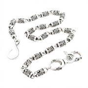 Skull Padlock Wallet Chain — CZ-Studded Gothic Statement