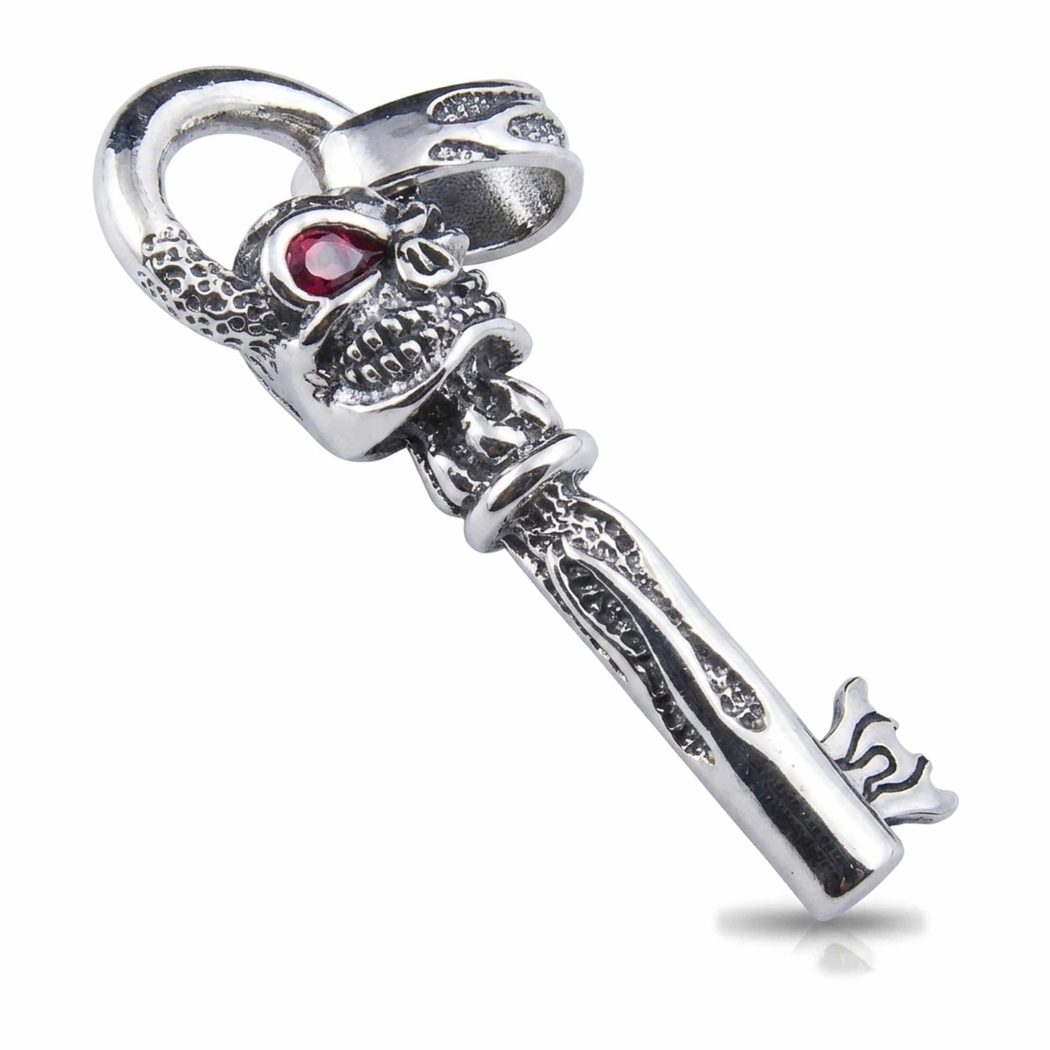 Skull Key Pendant — Gothic Biker Statement Necklace