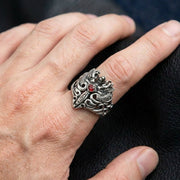 twin-dragon-garnet-ring-worn- 