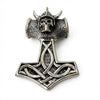 Viking kranium Thorshammer vedhæng i 925 sterlingsølv med keltisk knudemønster og hornet hjelm