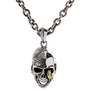 Worm Skull Head Sterling Silver Biker Necklace