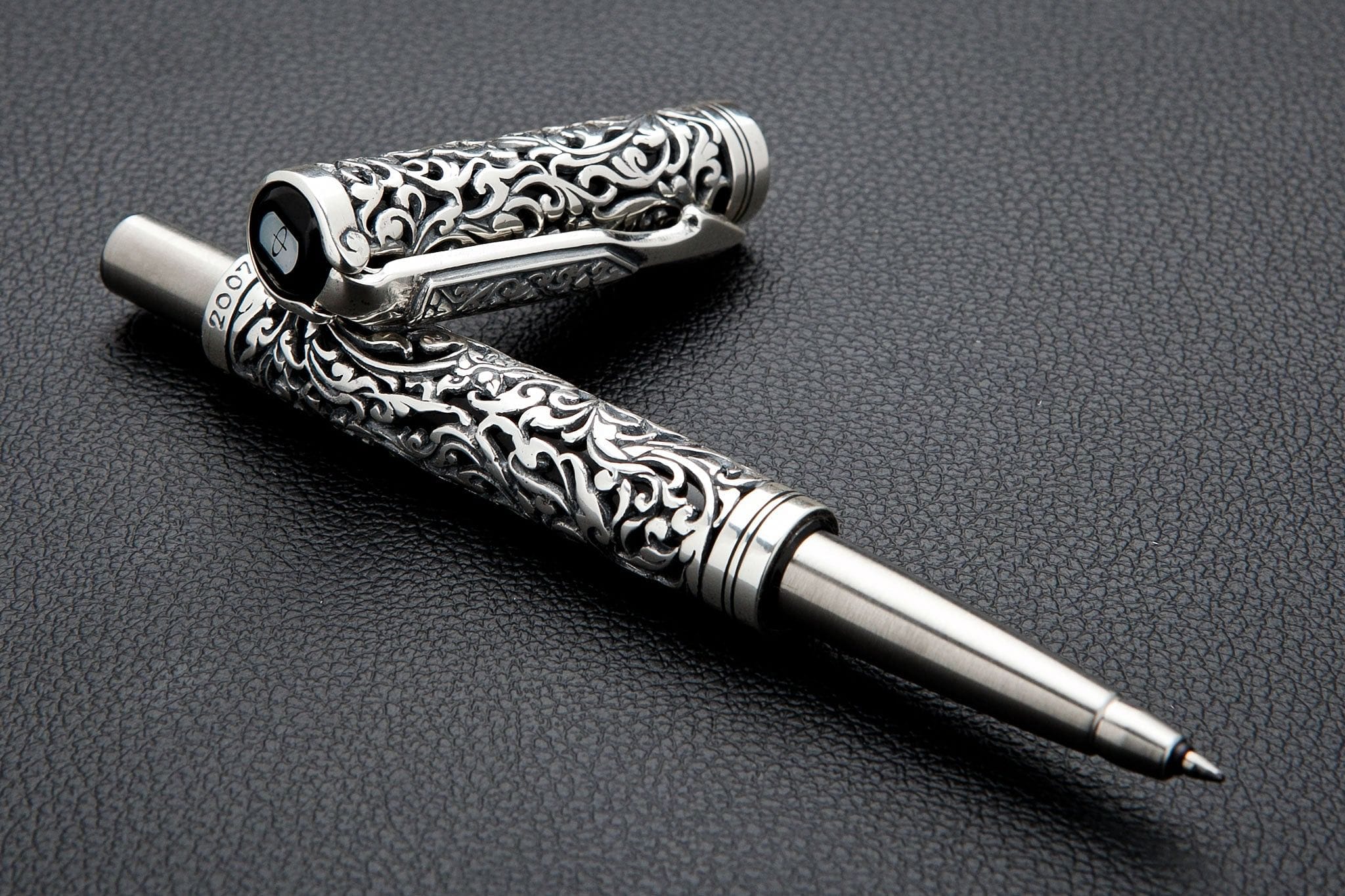 Pure Silver Sterling 925 Silver Pen Gift For Men Vintage Carved Openwork  Business Ballpoint Pen S925 Jewelry