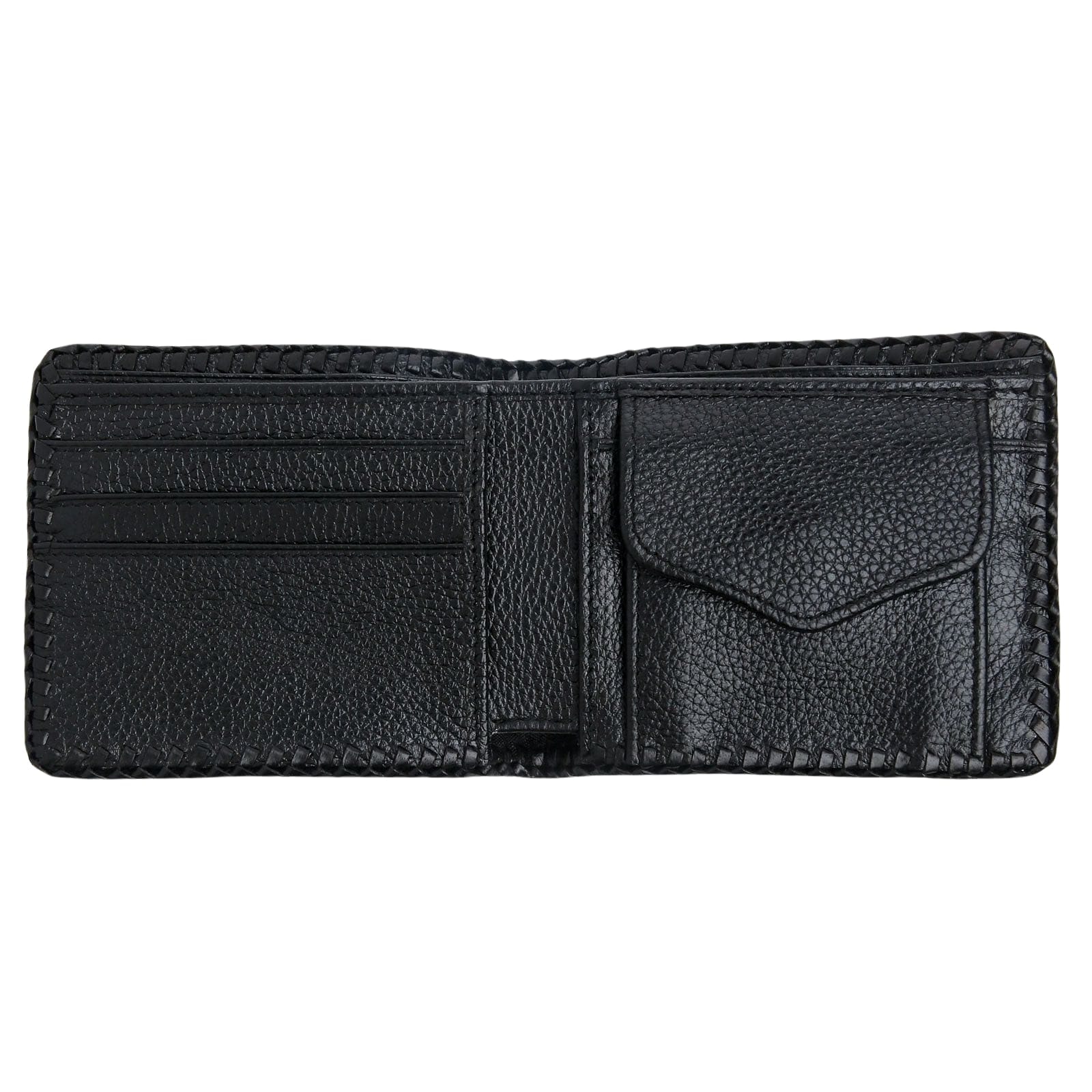 Cartera de Motociclista de Cuero de Cocodrilo Negro Bikerringshop