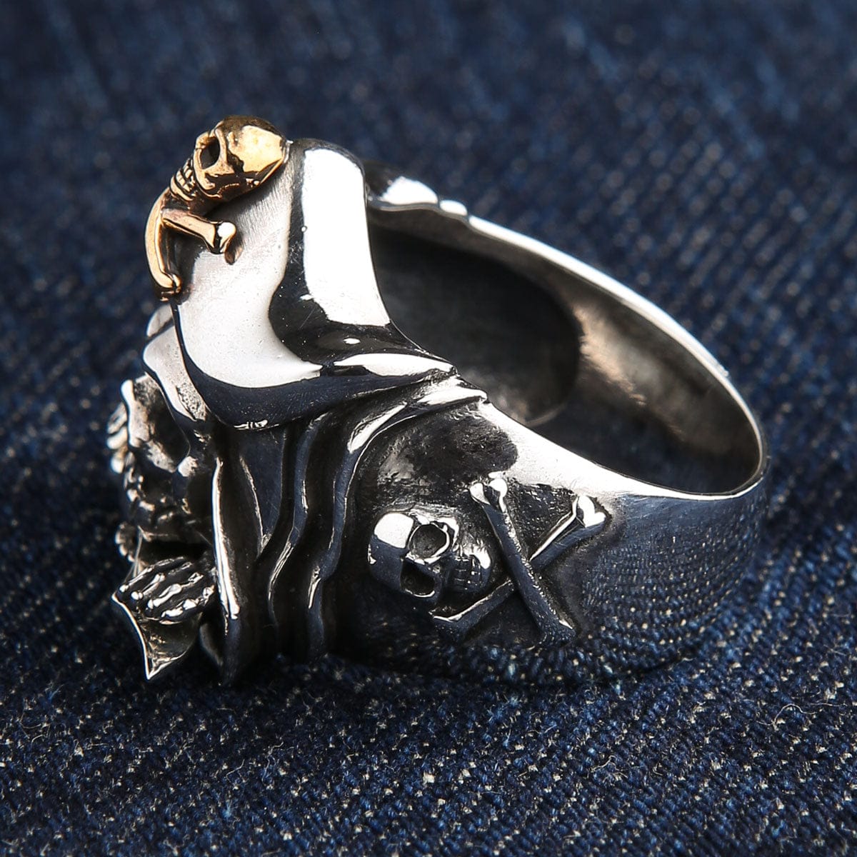 Anello Uomo Teschio Pirata In Argento 925, Stile Biker, Regalo Originale - Foto 1
