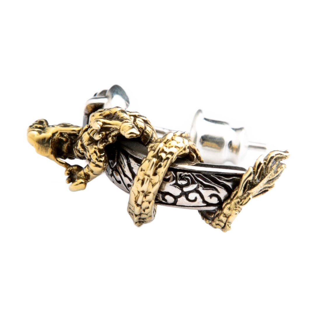 Orecchini Gotici A Drago In Cristallo Dorato – A Polsino, Senza Buco, Con Strass E Zirconia, Punk