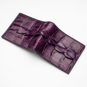 Фиолетовый кожаный кошелек с крокодиловым хвостом