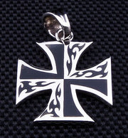 Sterling Silver Maltese Cross Pendant-Bikerringshop