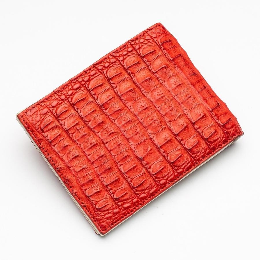 Red Crocodile Wallet — Exotic Hornback Luxury for Men