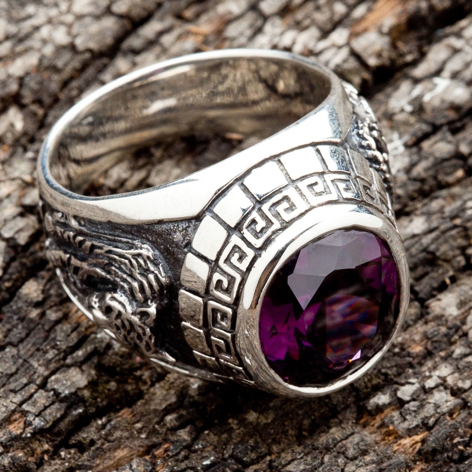 Purple Stone Meteorite Ring, Mens Purple Ring, His and Hers Promise Ring,  Arrow | Rings Paradise
