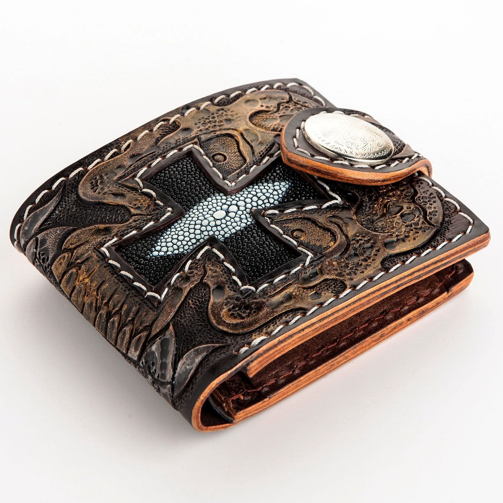 Eredeti marhabőr bőr motoros pénztárca Bikerringshop